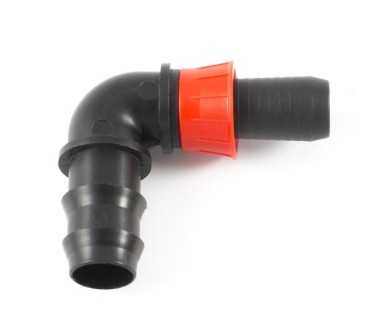 90° elbow adaptor, from LD PE pipe