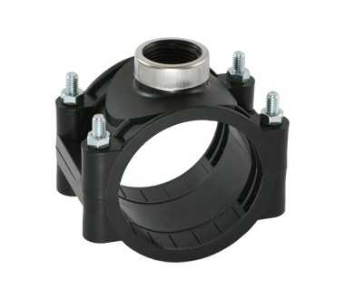 PN12.5 clamp saddle, for PE and PVC pipes, with reinforcing ring